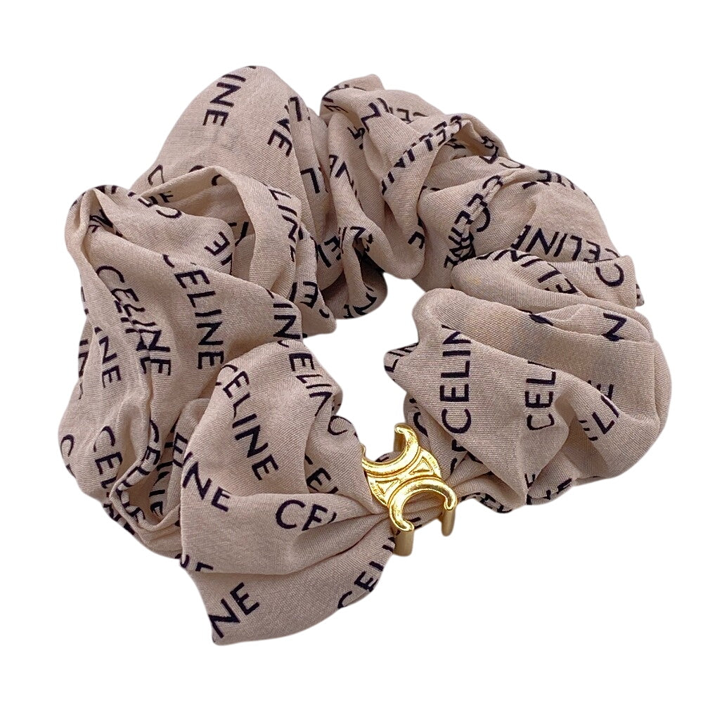 CELINE hair accessory silk beige Shush Leyure Women Used Authentic