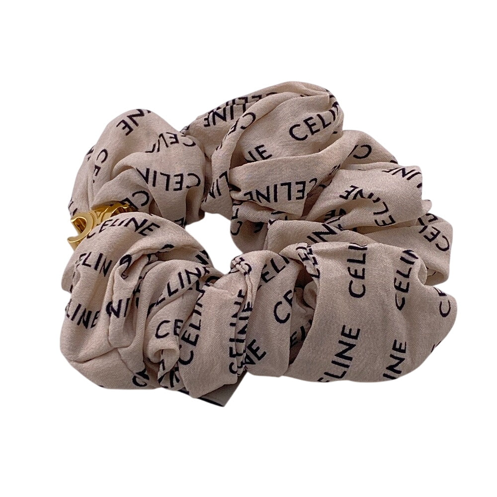 CELINE hair accessory silk beige Shush Leyure Women Used Authentic