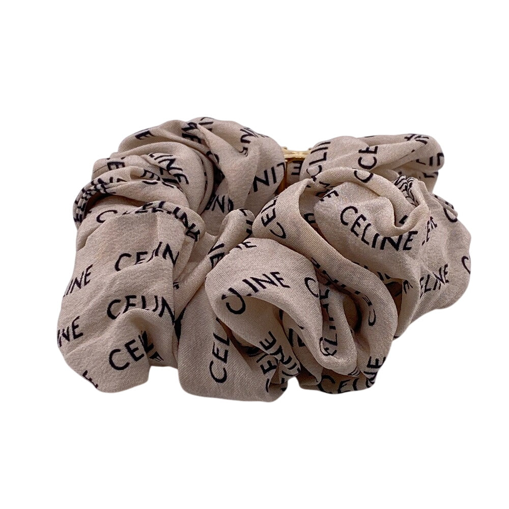 CELINE hair accessory silk beige Shush Leyure Women Used Authentic