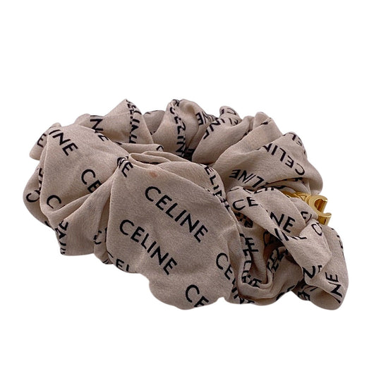 CELINE hair accessory silk beige Shush Leyure Women Used Authentic