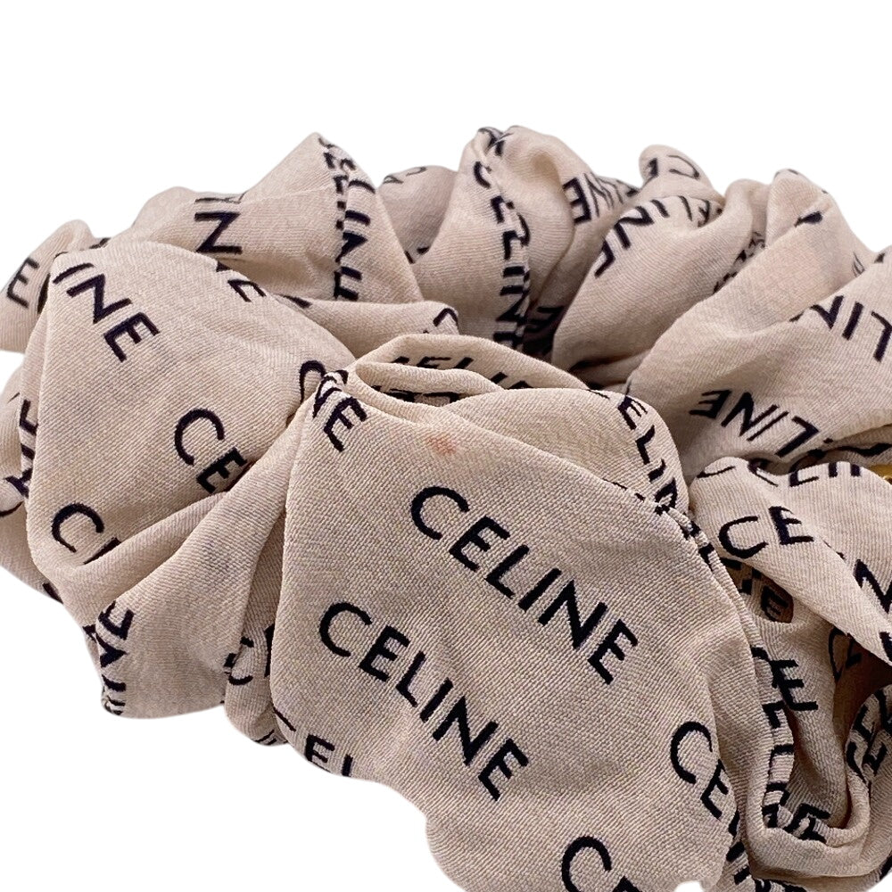 CELINE hair accessory silk beige Shush Leyure Women Used Authentic