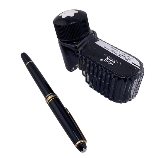MONTBLANC fountain pen Resin, Gold Plated Nib: 14K black 4810 14K M Meistersteck mens Used Authentic