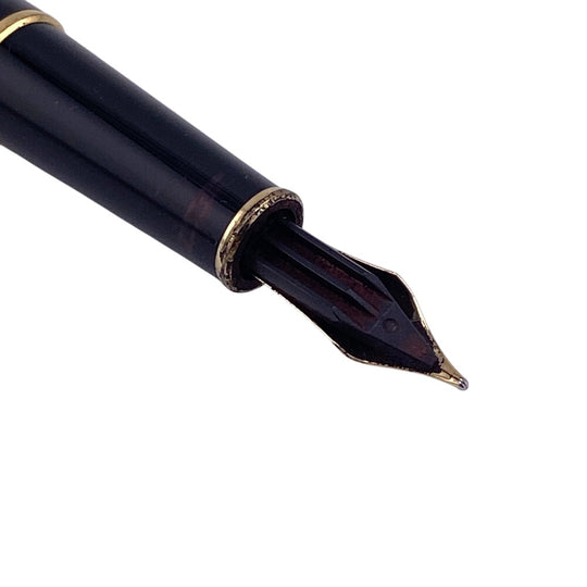 MONTBLANC fountain pen Resin, Gold Plated Nib: 14K black 4810 14K M Meistersteck mens Used Authentic