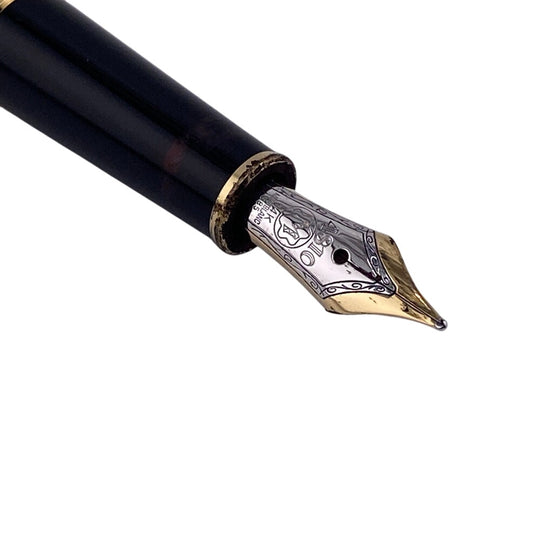 MONTBLANC fountain pen Resin, Gold Plated Nib: 14K black 4810 14K M Meistersteck mens Used Authentic