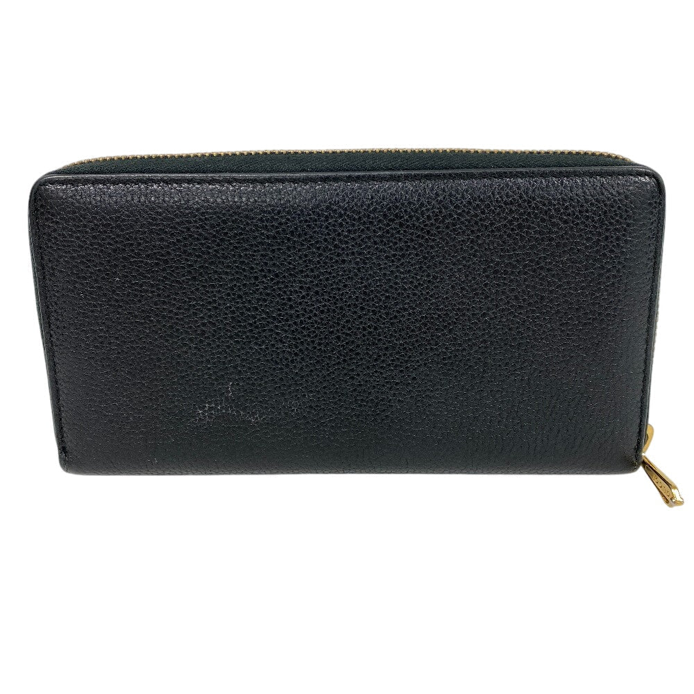 GUCCI Long Wallet Purse 570661 leather black Zip Around Zumi Women Used Authentic