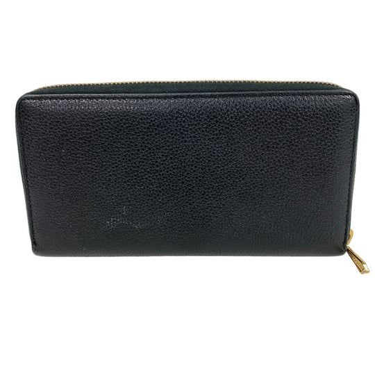 GUCCI Long Wallet Purse 570661 leather black Zip Around Zumi Women Used Authentic