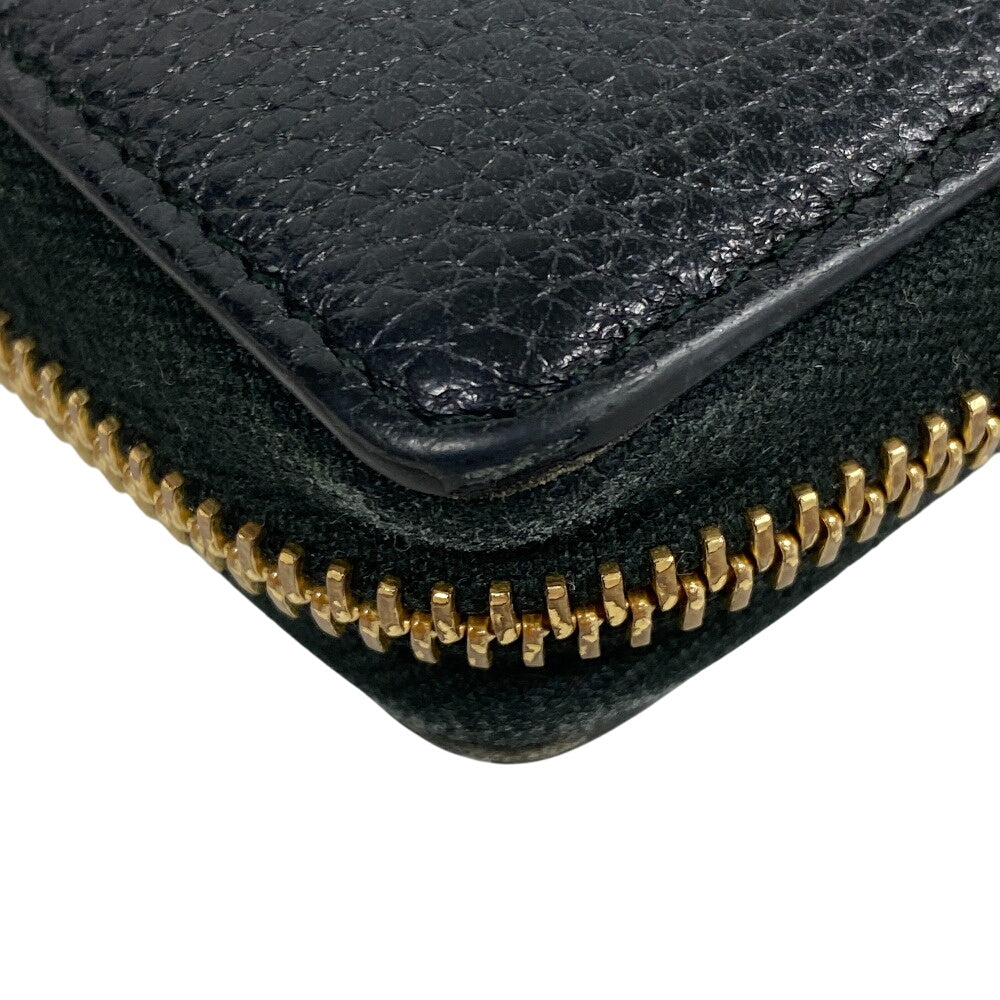 GUCCI Long Wallet Purse 570661 leather black Zip Around Zumi Women Used Authentic