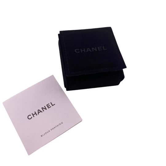 CHANEL Pierce A23K Silver, Rhinestone Silver COCO Mark Women Used Authentic