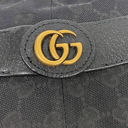 GUCCI hat 576587 Canvas, Leather black GG canvas unisex(Unisex) Used Authentic