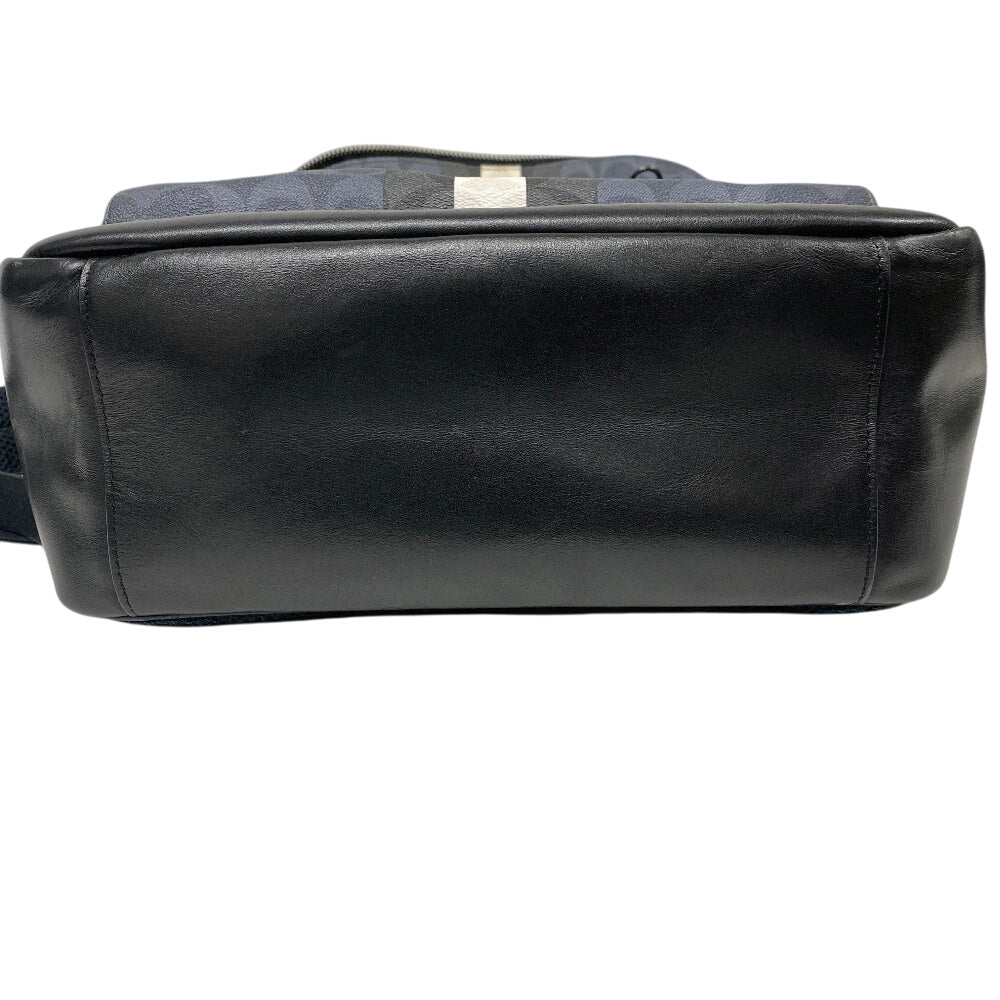 COACH Backpack C3230 leather Navy Signature mens Used Authentic