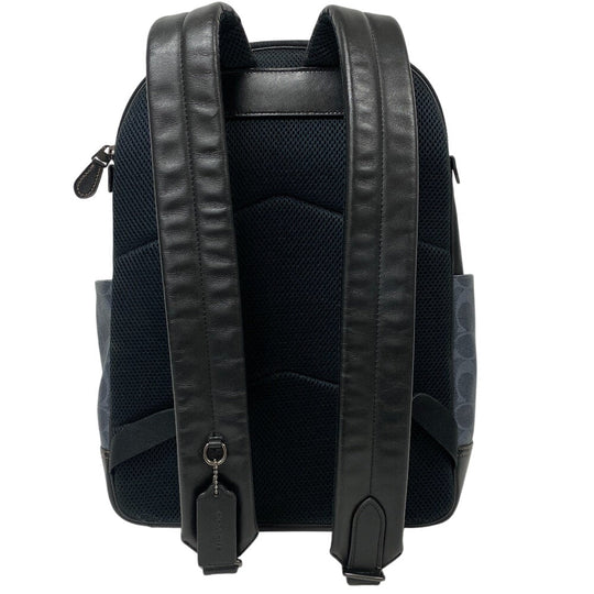 COACH Backpack C3230 leather Navy Signature mens Used Authentic