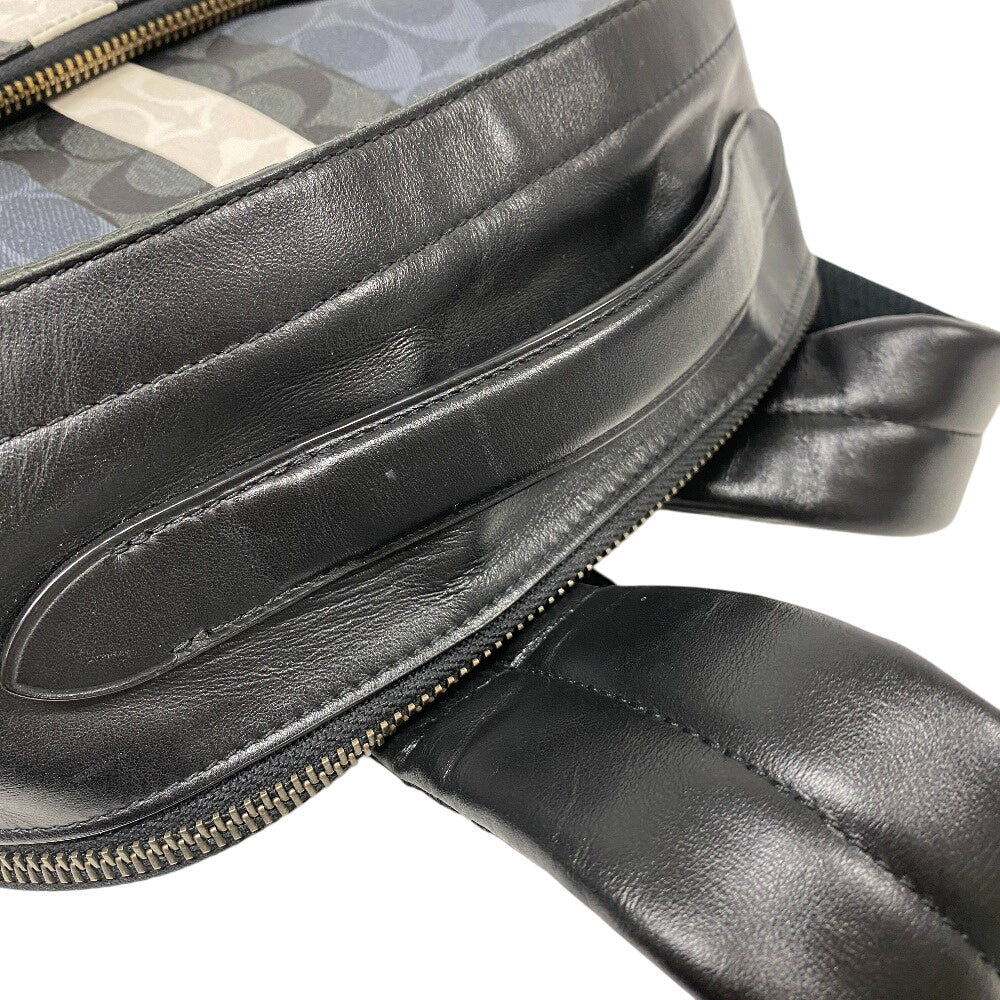 COACH Backpack C3230 leather Navy Signature mens Used Authentic