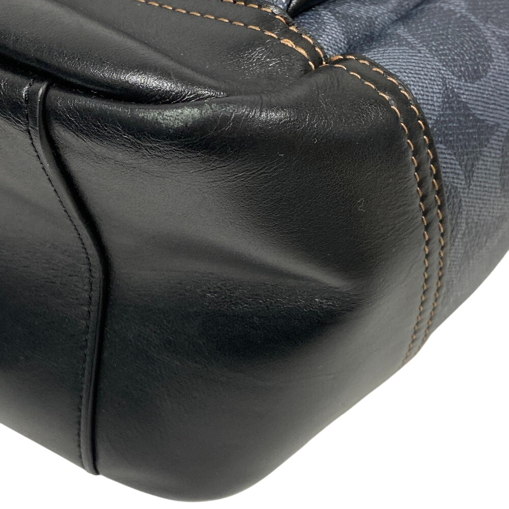 COACH Backpack C3230 leather Navy Signature mens Used Authentic