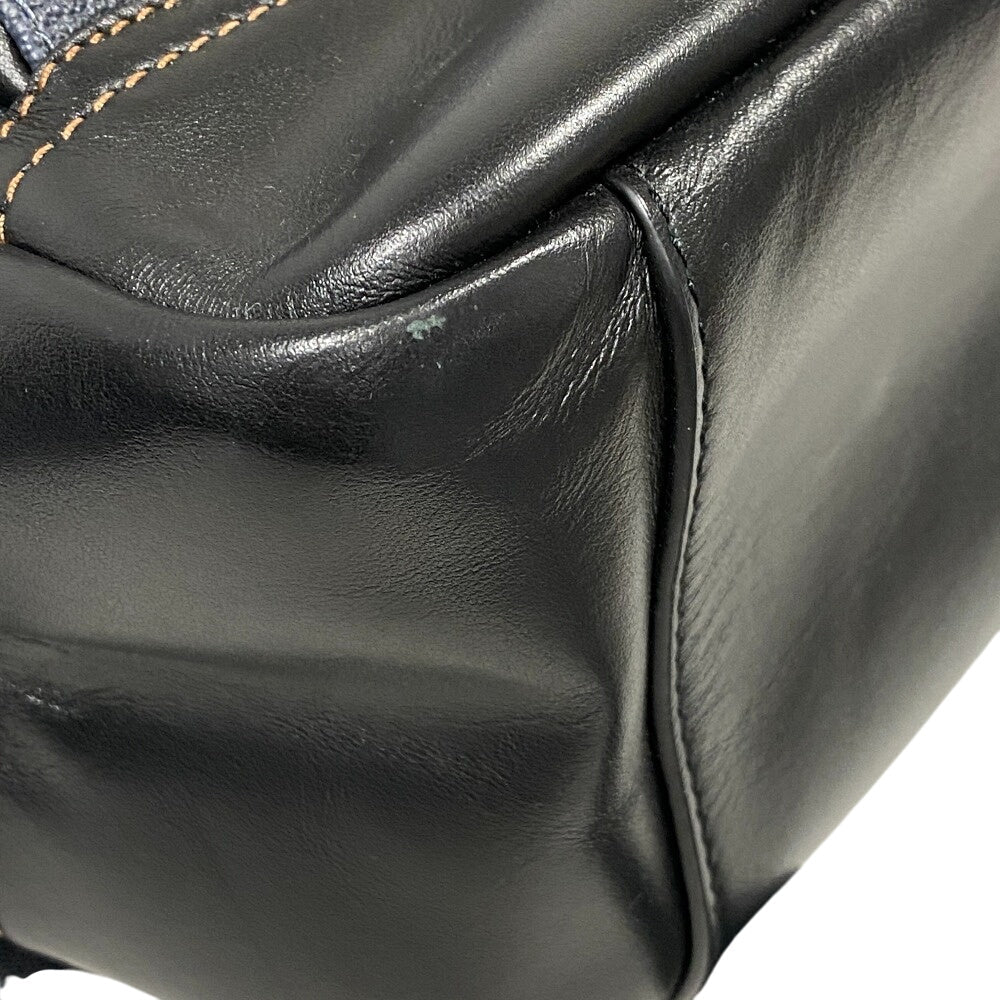 COACH Backpack C3230 leather Navy Signature mens Used Authentic