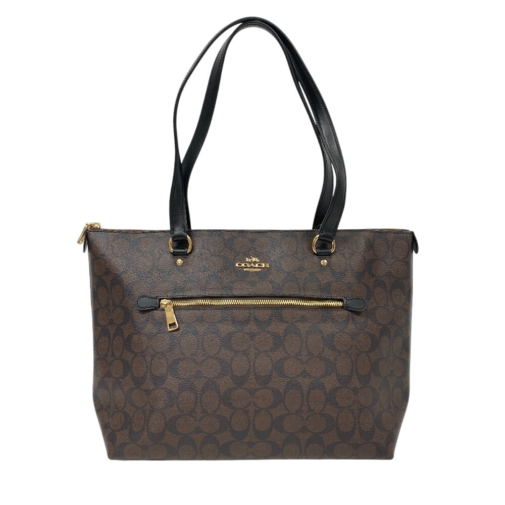 COACH Tote Bag F79609 leather Brown Signature Women Used Authentic