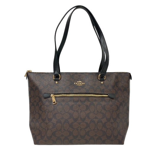 COACH Tote Bag F79609 leather Brown Signature Women Used Authentic