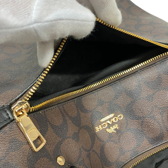 COACH Tote Bag F79609 leather Brown Signature Women Used Authentic