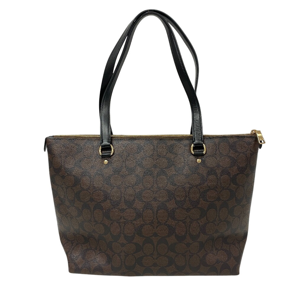 COACH Tote Bag F79609 leather Brown Signature Women Used Authentic