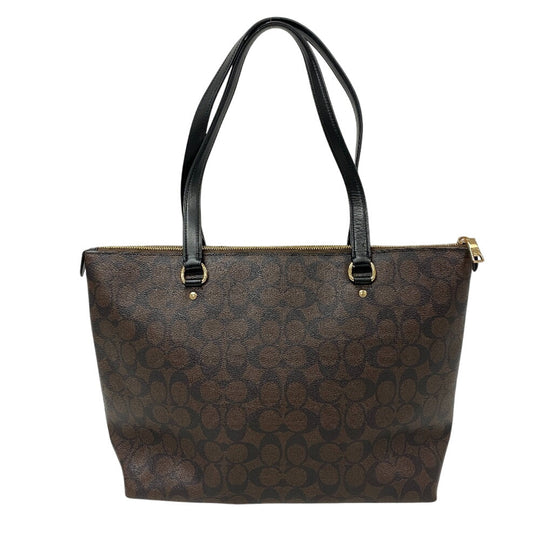 COACH Tote Bag F79609 leather Brown Signature Women Used Authentic