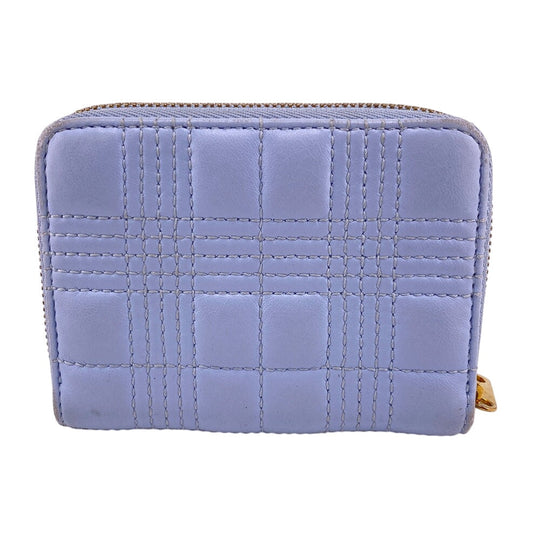 BURBERRY Coin case leather blue TB monogram logo Women Used Authentic