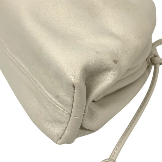 BOTTEGAVENETA Shoulder Bag leather white Pouch Women Used Authentic