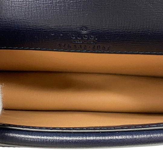 GUCCI Shoulder Bag 476432 Wool, Leather blue Chain Duosonis Women Used Authentic