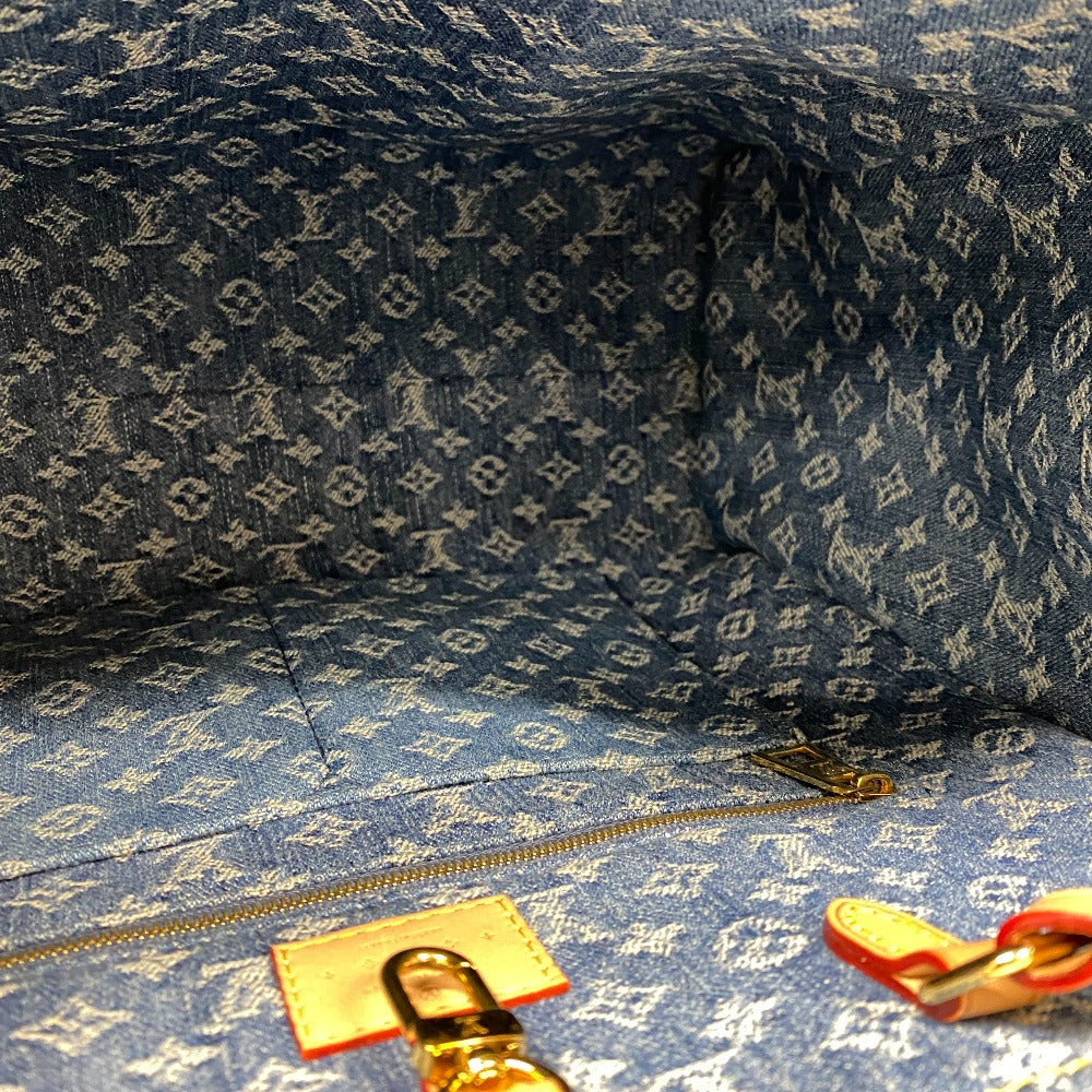 LOUIS VUITTON Tote Bag M46871 Monogram denim Navy Monogram denim On the Go MM Women Used Authentic