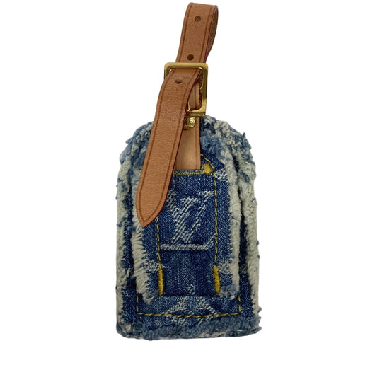 LOUIS VUITTON Tote Bag M46871 Monogram denim Navy Monogram denim On the Go MM Women Used Authentic