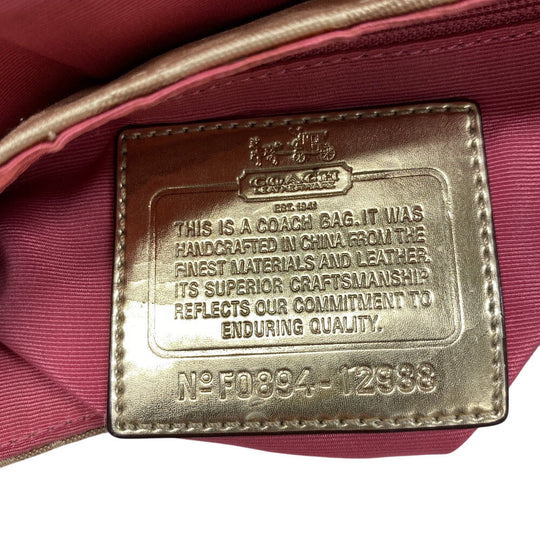 COACH Shoulder Bag 12988 Canvas, Leather Brown Op art Women Used Authentic