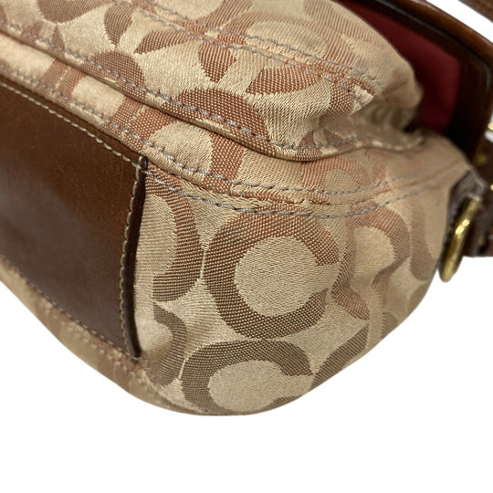 COACH Shoulder Bag 12988 Canvas, Leather Brown Op art Women Used Authentic