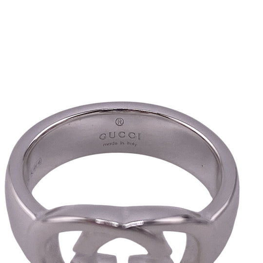 GUCCI Ring 190483-J8400 Silver925 Silver SilverBrit Interlocking G Women 7 Used Authentic