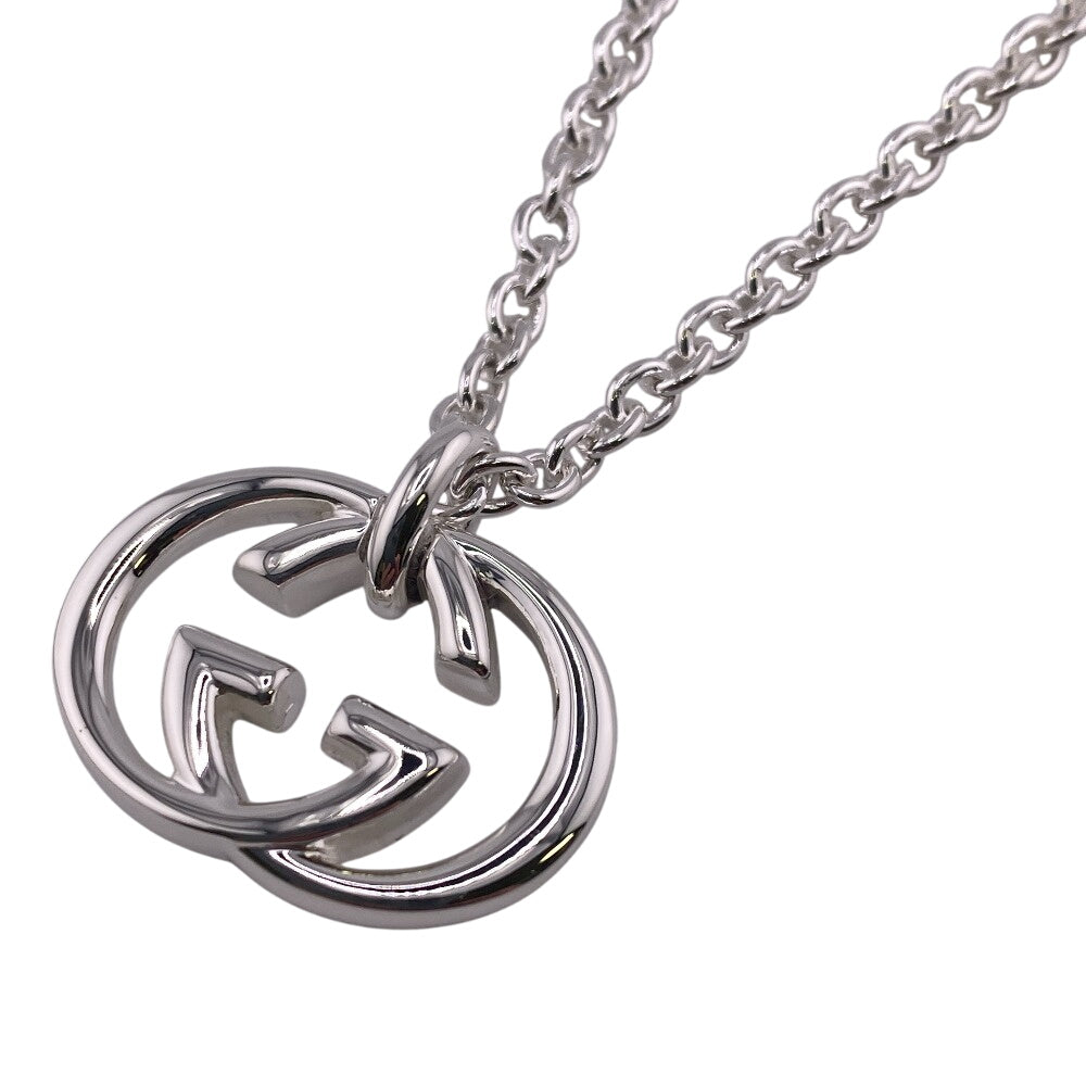 GUCCI Necklace 190484-J8400 Silver925 Silver Necklace SilverBrit Interlocking mens(Unisex) Used Authentic