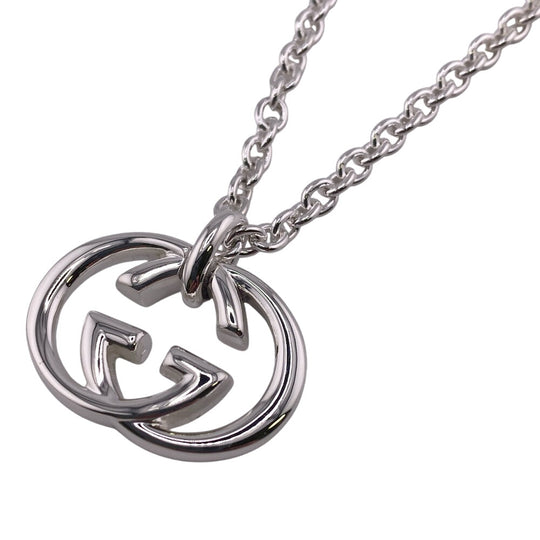 GUCCI Necklace 190484-J8400 Silver925 Silver Necklace SilverBrit Interlocking mens(Unisex) Used Authentic