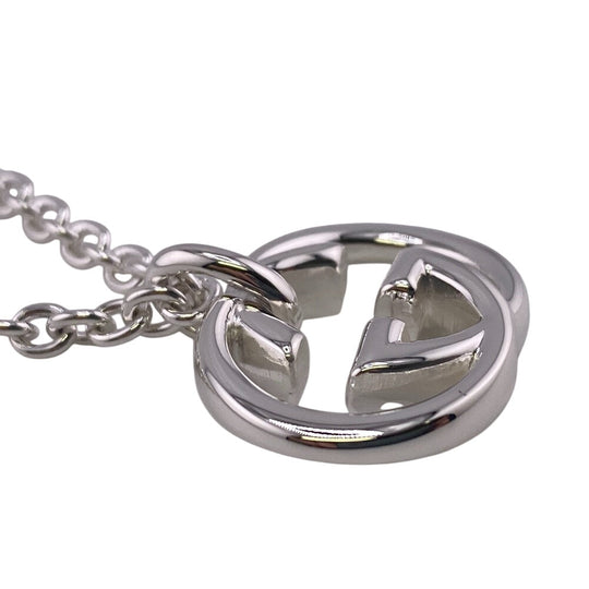 GUCCI Necklace 190484-J8400 Silver925 Silver Necklace SilverBrit Interlocking mens(Unisex) Used Authentic