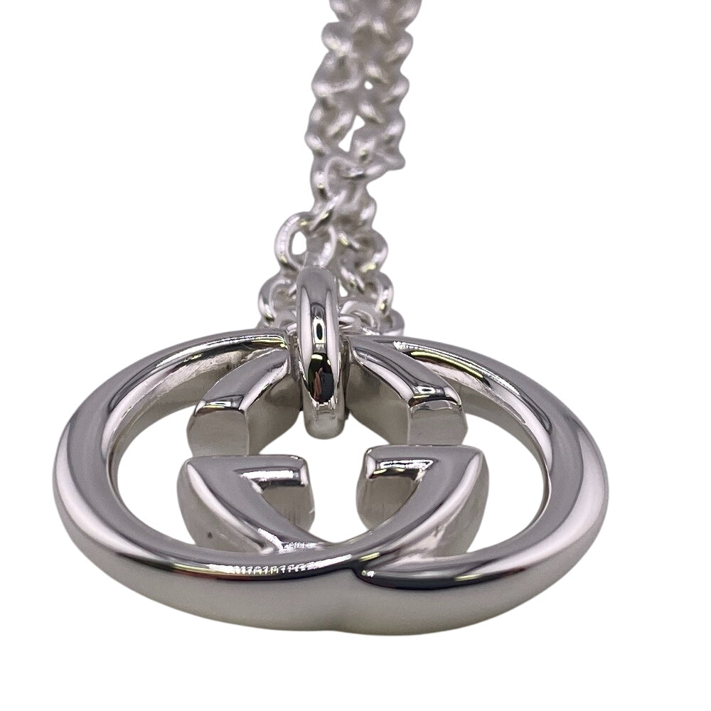 GUCCI Necklace 190484-J8400 Silver925 Silver Necklace SilverBrit Interlocking mens(Unisex) Used Authentic