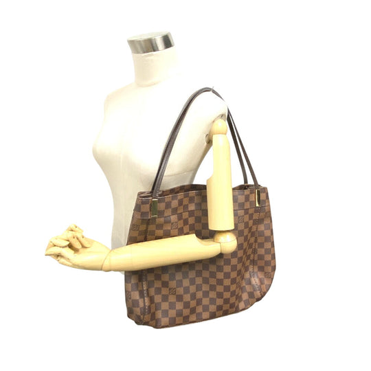 LOUIS VUITTON Tote Bag N41215 Damier Brown Damier Marley Bone PM Women Used Authentic