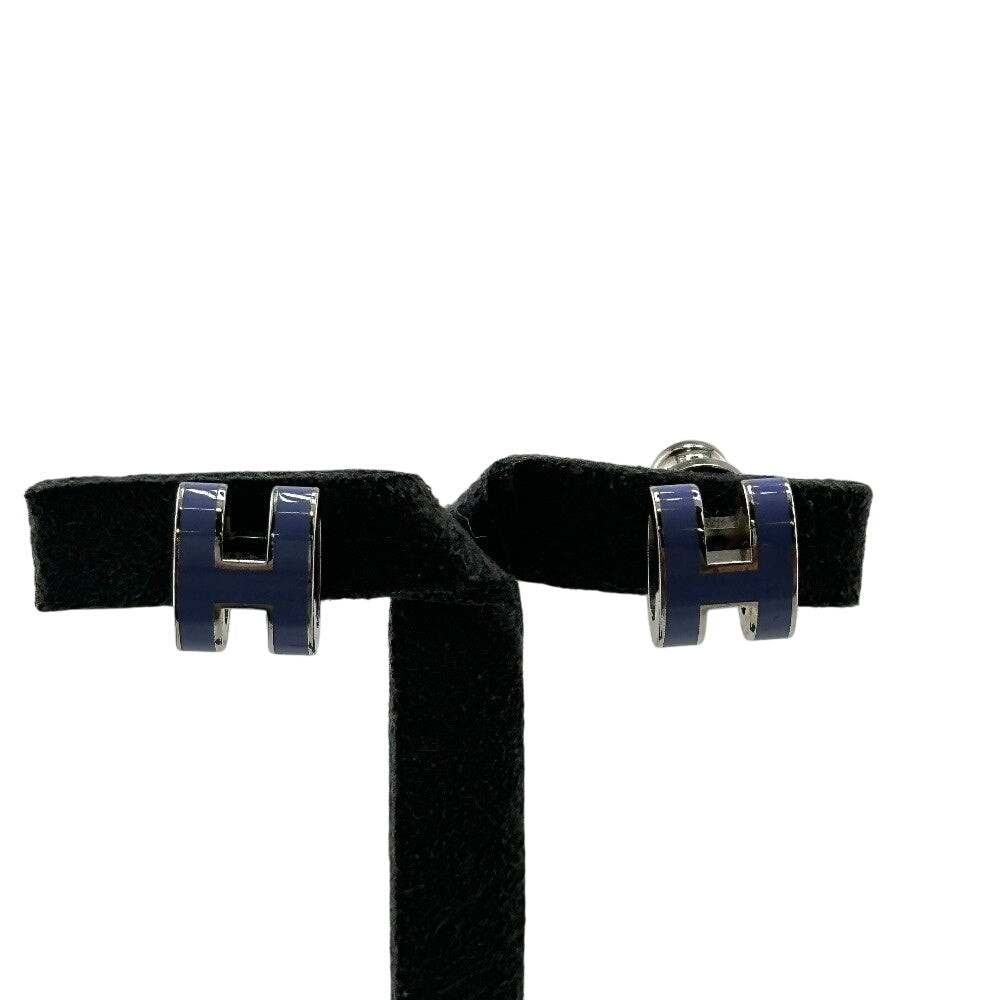 HERMES Pierce Gold Plated purple Mini Pop Ash H Women Used Authentic