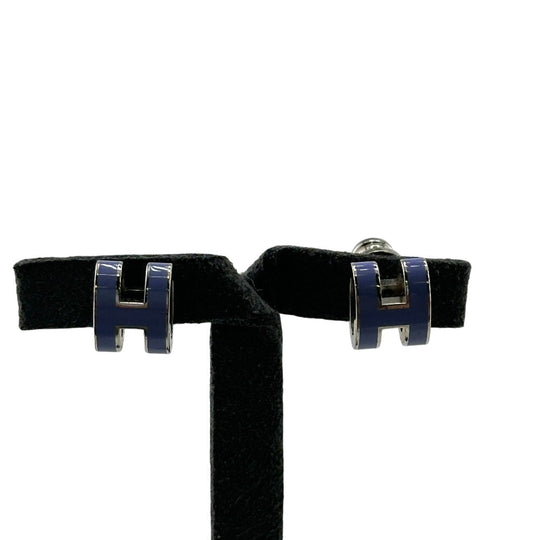 HERMES Pierce Gold Plated purple Mini Pop Ash H Women Used Authentic