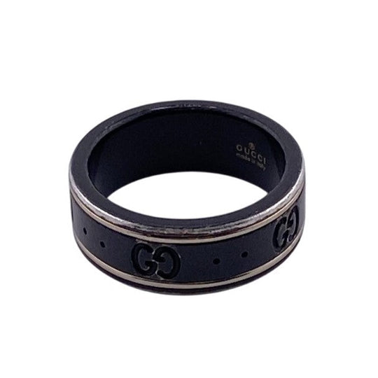 GUCCI Ring ceramic black GG icon unisex(Unisex) Used Authentic
