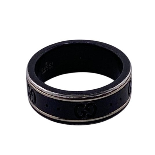 GUCCI Ring ceramic black GG icon unisex(Unisex) Used Authentic