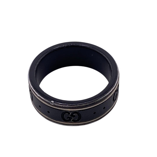 GUCCI Ring ceramic black GG icon unisex(Unisex) Used Authentic