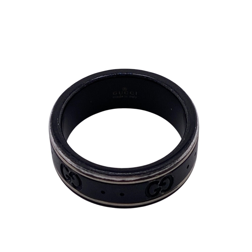 GUCCI Ring ceramic black GG icon unisex(Unisex) Used Authentic