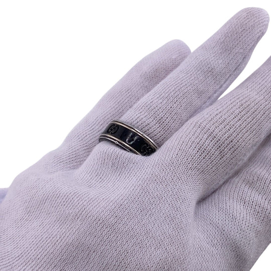 GUCCI Ring ceramic black GG icon unisex(Unisex) Used Authentic