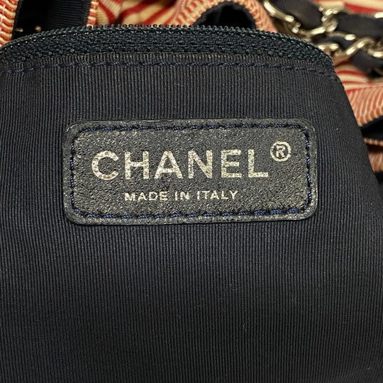 CHANEL Shoulder Bag canvas blue Coco Cabas Women Used Authentic