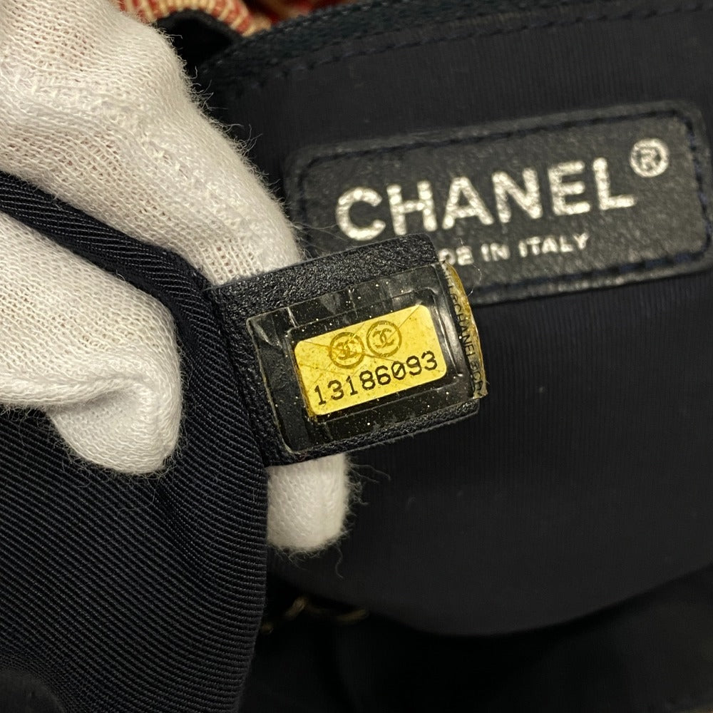 CHANEL Shoulder Bag canvas blue Coco Cabas Women Used Authentic