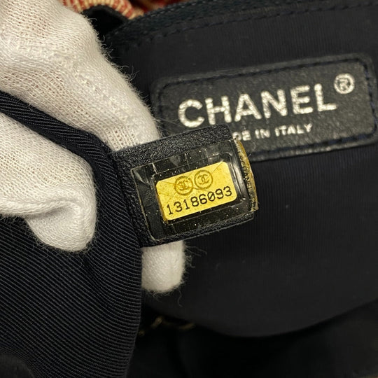 CHANEL Shoulder Bag canvas blue Coco Cabas Women Used Authentic