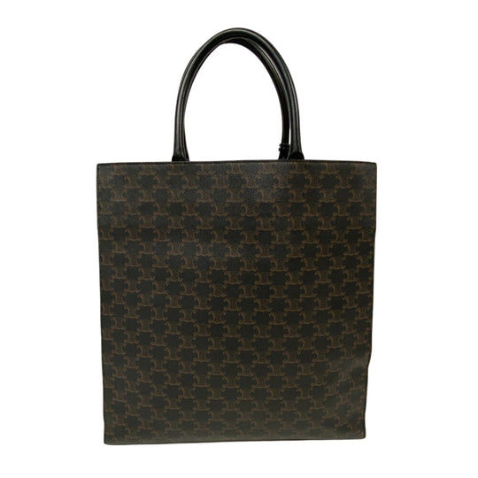 CELINE Tote Bag PVC, Leather black Triomphe Vertical Cover Women Used Authentic