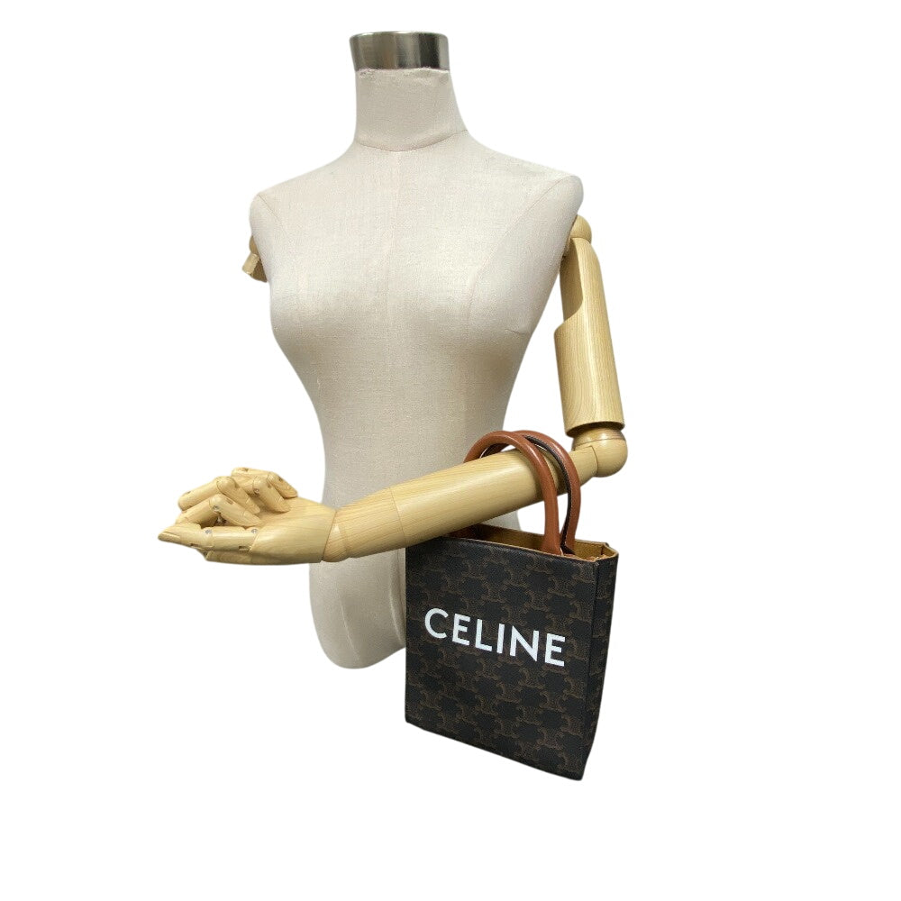CELINE Shoulder Bag PVC, Leather black Triomphe Mini Vertical Cover Women Used Authentic