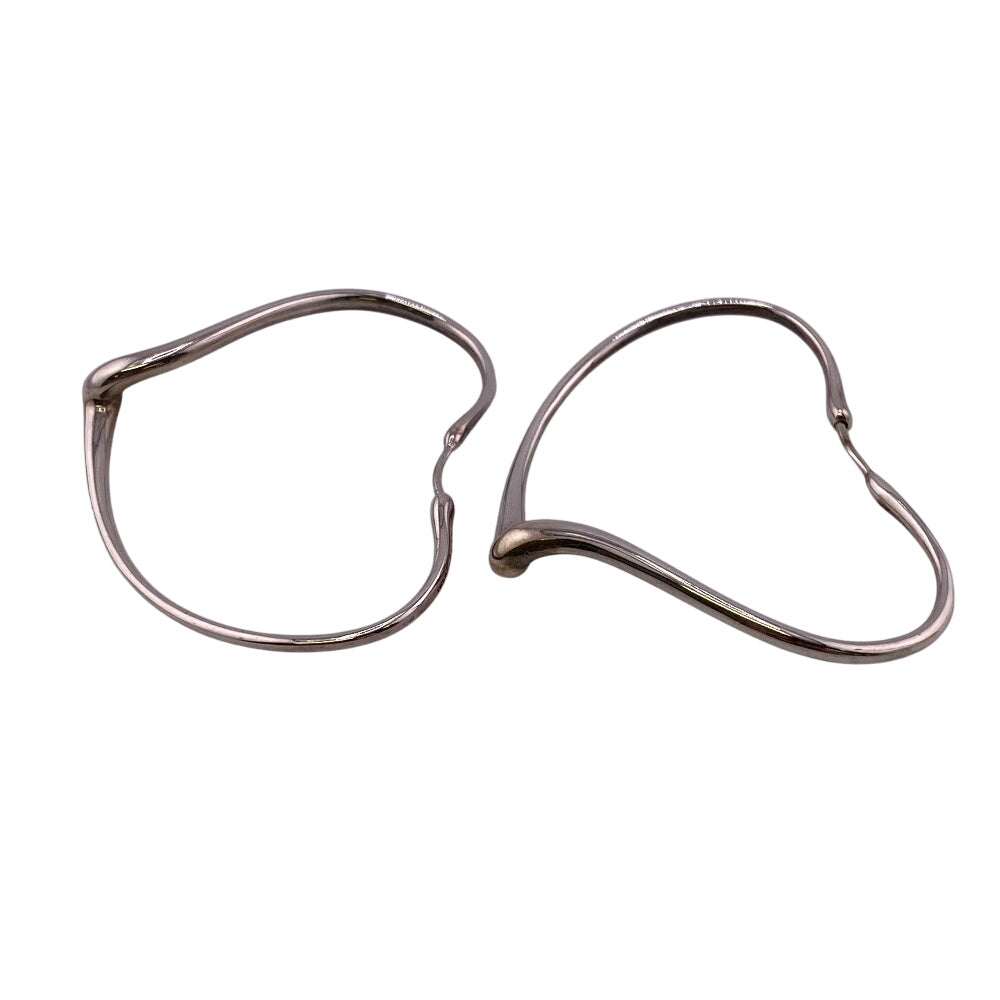 TIFFANY&Co. Pierce Silver925 Silver 925 9.7g Open Heart Hoop Earrings Women Used Authentic