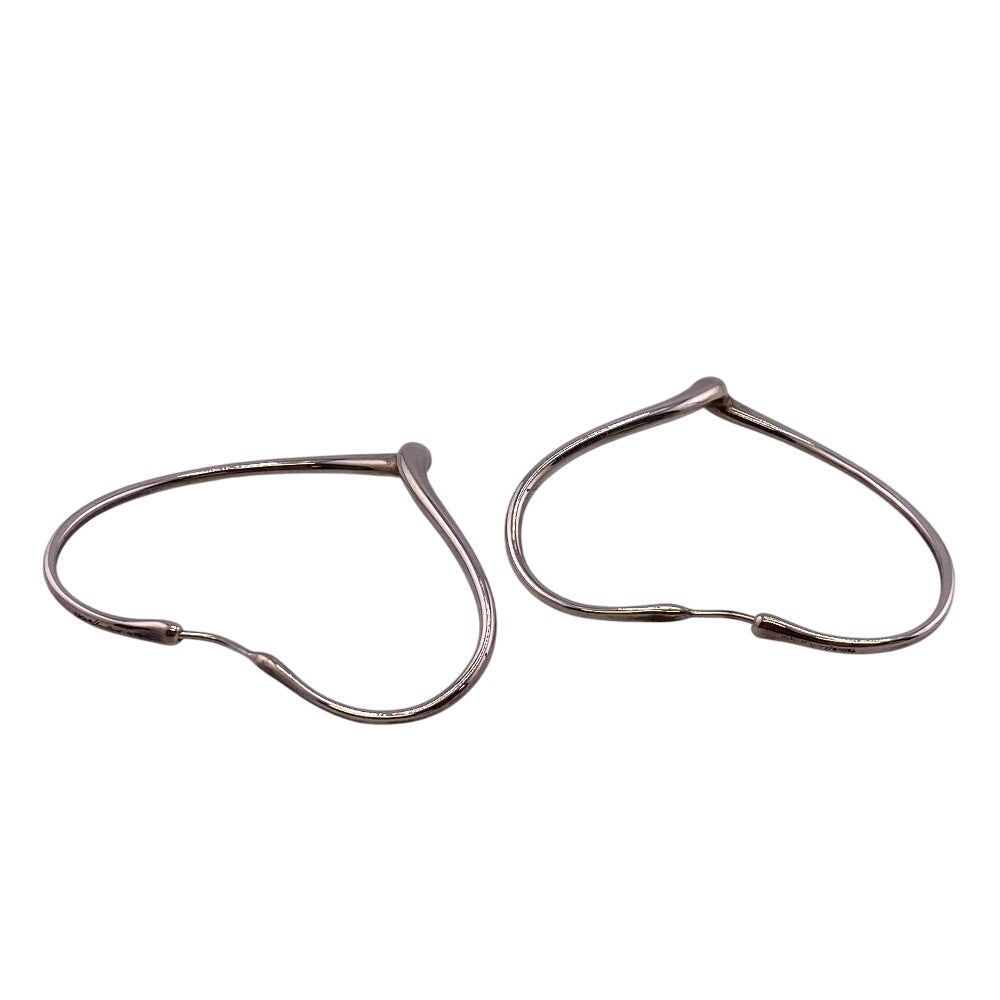 TIFFANY&Co. Pierce Silver925 Silver 925 9.7g Open Heart Hoop Earrings Women Used Authentic
